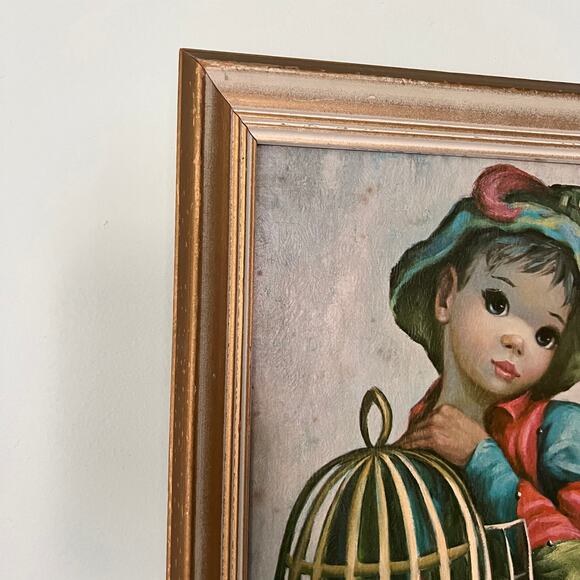 Vintage 60s MAIO Mardi Gras Boy Framed Lithograph Print / 14 x 17 - Picture 6 of 8